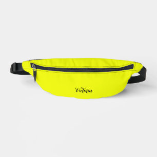 Riñoneras Neón fluorescente amarillo con un nombre de color 