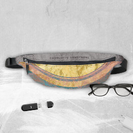 Riñoneras Nombre de Grunge Rosa Turquesa Vintage Relieve met