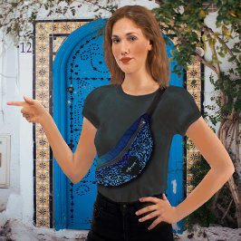 Riñoneras Nombre de patrón floral ombre azul bonito