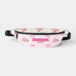 Riñoneras Nombre Floral Personalizado de Lazo Femenino Coque