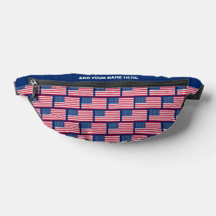 Riñoneras Nombre personalizado FLAG patriótico de USA Fanny