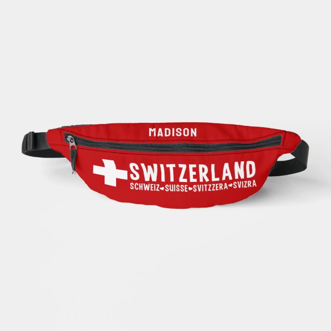 Riñoneras Nombre personalizado SUIZA (Anverso)