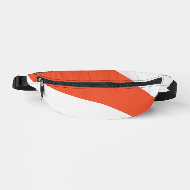 Riñoneras Ondas simples - Naranja y blanco (Anverso)