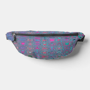 Riñoneras Ondas Zigzag Retro de Azul y Magenta Abstractas y