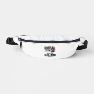 Riñoneras Orgulloso padre Doberman bandera vintage diseño ve