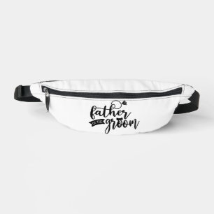 Riñoneras Padre del Groom Black Text en White Fanny Pack