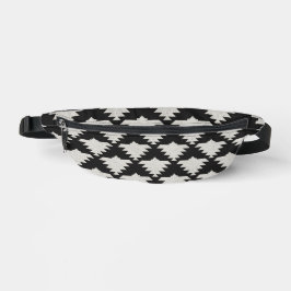 Riñoneras Pájaro geométrico tribal vintage | Boho negro y ma