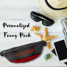 Riñoneras Panel de cuero rojo sobre hombres de cuero texturi