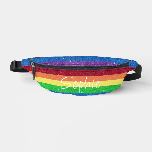 Riñoneras Paquete Fanny Fanny Purpurina de Rainbow Faux (Anverso)