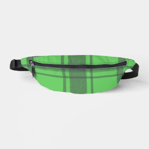 Riñoneras Paquete Fanny Green and Black Plaid