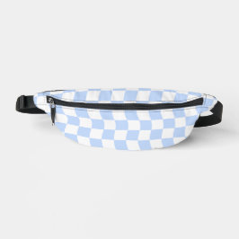 Riñoneras Pastel Blue White Retro Checkerboard Pattern