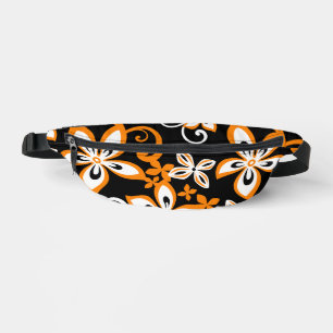 RIÑONERAS PATRÓN ALOHA HAWAII EN NEGRO/NARANJA