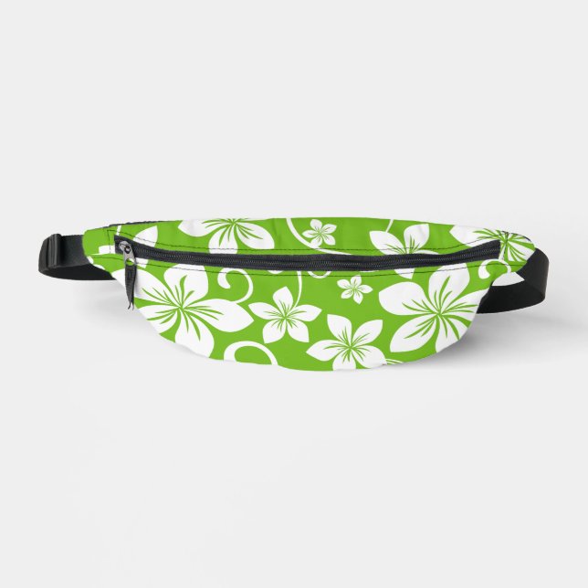 RIÑONERAS PATRÓN AZUL DE HAWAII EN LIME (Anverso)