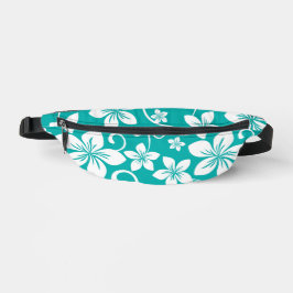 RIÑONERAS PATRÓN AZUL HAWAII EN VERDE AZULADO