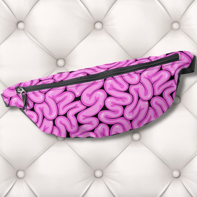 Riñoneras Patrón cerebral zombi (Cute Fun Hot Pink Zombie Brain Halloween Pattern Fanny Pack)