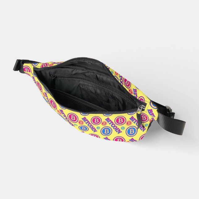 Riñoneras Patrón de Bitcoin colorido (Abierto)