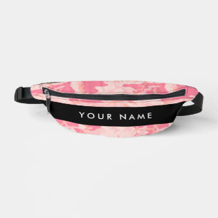 Riñoneras Patrón de camuflaje rosado, nombre, personalizació