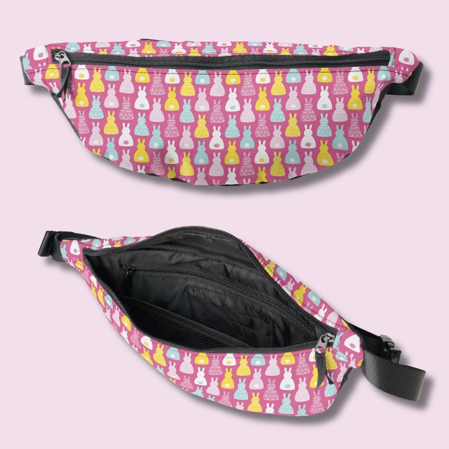 Riñoneras Patrón de conejo conejo conejo de pascua (Cute pink bunny fanny pack)