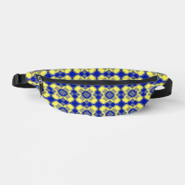 Riñoneras Patrón de cuadros argyle azul amarillo