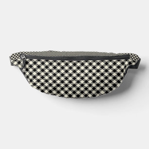 Riñoneras Patrón de cuadros escoceses gingham diagonal negro