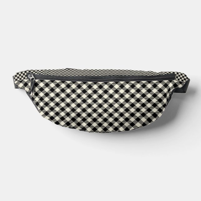 Riñoneras Patrón de cuadros escoceses gingham diagonal negro (Distribución)
