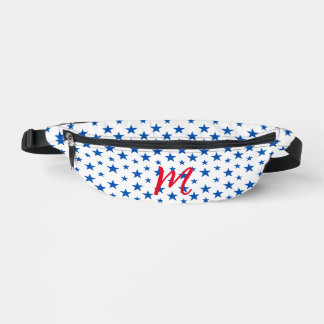 Riñoneras Patrón de Estrella Personalizable Azul y Blanco