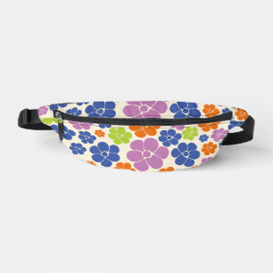 Riñoneras Patrón de flores: azul, Naranja, púrpura, verde