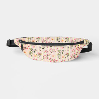 Riñoneras Patrón de franja floral rosa suave