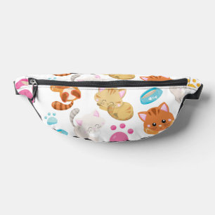 Riñoneras Patrón de gatos, gatos, gatitos, gatitos, patas