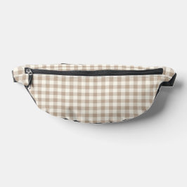 Riñoneras Patrón de Gingham Boho a Cuadros Neutro