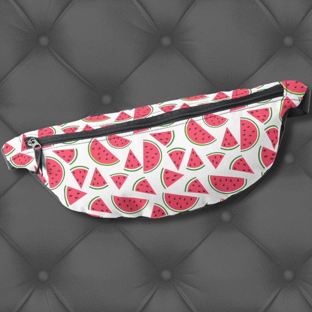 Riñoneras Patrón de la sandía de verano (Cute Modern Summer Fruit Pink Red Watermelon Fanny Pack)