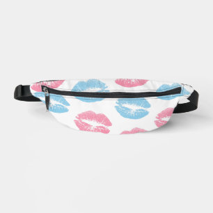 Riñoneras Patrón de labios azules y rosas, lápiz labial, bes