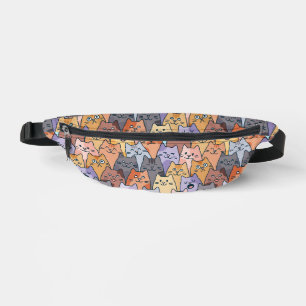 Riñoneras Patrón de Multitud de Gatos Lindos y Coloridos con