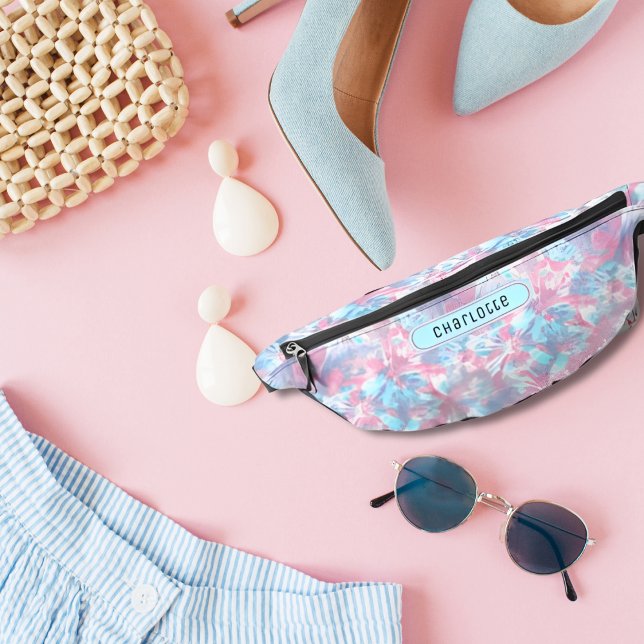 Riñoneras Patrón de Shibori Azul Rosa y Eléctrico Girly Powd (Subido por el creador)