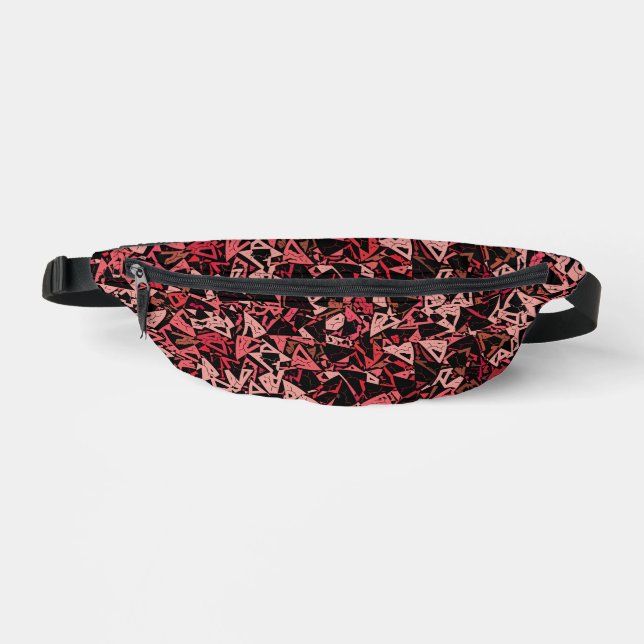 Riñoneras Patrón de triángulo rosa rojo (Anverso)