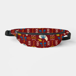 Riñoneras Patrón floral boho de verano étnico rojo