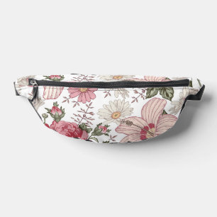 Riñoneras Patrón floral vintage con rosas