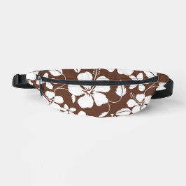 RIÑONERAS PATRÓN HAWAIIAN HULA (HIBISCUS) EN BROWN