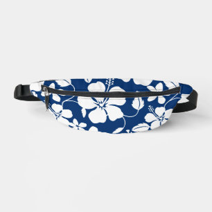 RIÑONERAS PATRÓN HULA (HIBISCO) HAWAIIANO EN AZUL NAVY