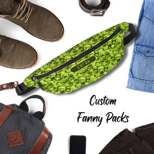 Riñoneras Patrón Shibori Verde Neon y Ejército Hombres Guay