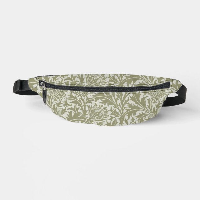 Riñoneras Patrón verde William Morris Thistle Sage (Anverso)