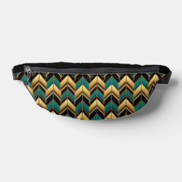 RIÑONERAS PATRONES DE ARTE DECO DE ORO NEGRO TURQUESA