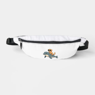 Riñoneras Perro de aguas Retriever dorado vintage montando b