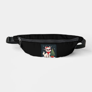 Riñoneras Perro de Gafas de Sol Divertidas Navideñas con Árb