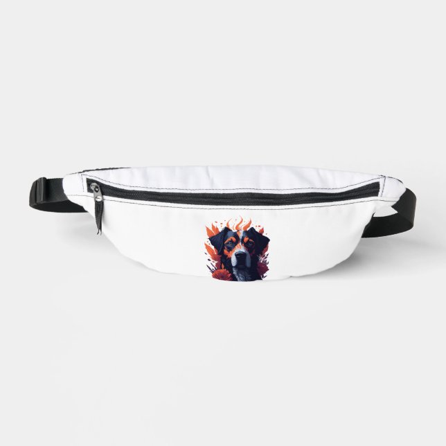 Riñoneras Perro y flores (Anverso)