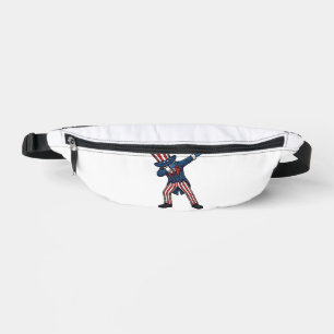 Riñoneras Personaje Patriótico Dabbing Diseño Vector Vintage