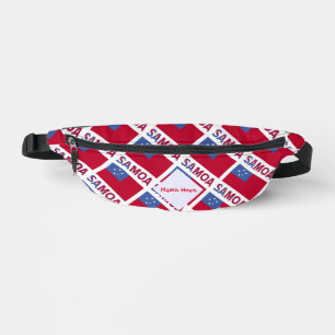 Riñoneras Personalización de Samoa y bandera de Samoa en roj