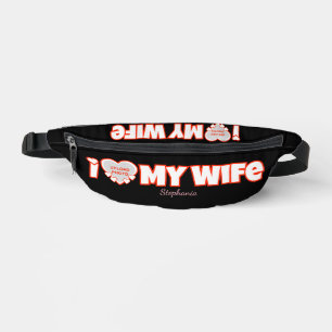 Riñoneras Personalizado Amo A Mi Esposa - Añadir Nombre y Fo