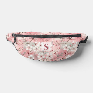 Riñoneras Pink cherry blossom monogram
