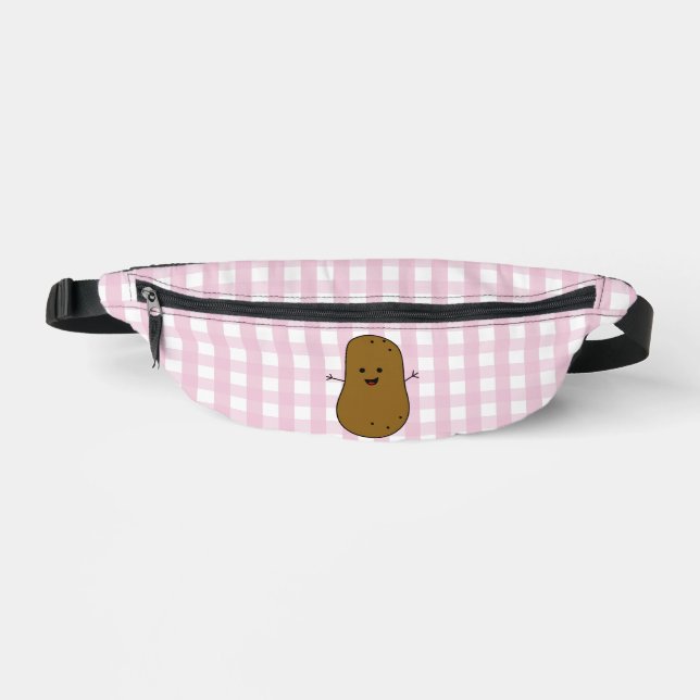 Riñoneras Pink Gingham Brown (Anverso)